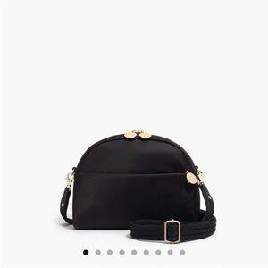 Lo & Sons Nouvelle Crossbody nylon Bag black with gold hardware NEW